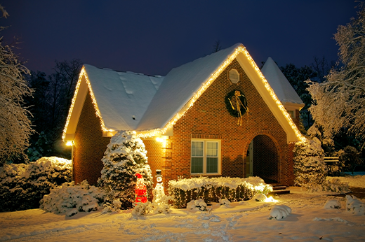Christmas Light display on house